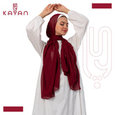 Chiffon Plain Scarf - Wine Red